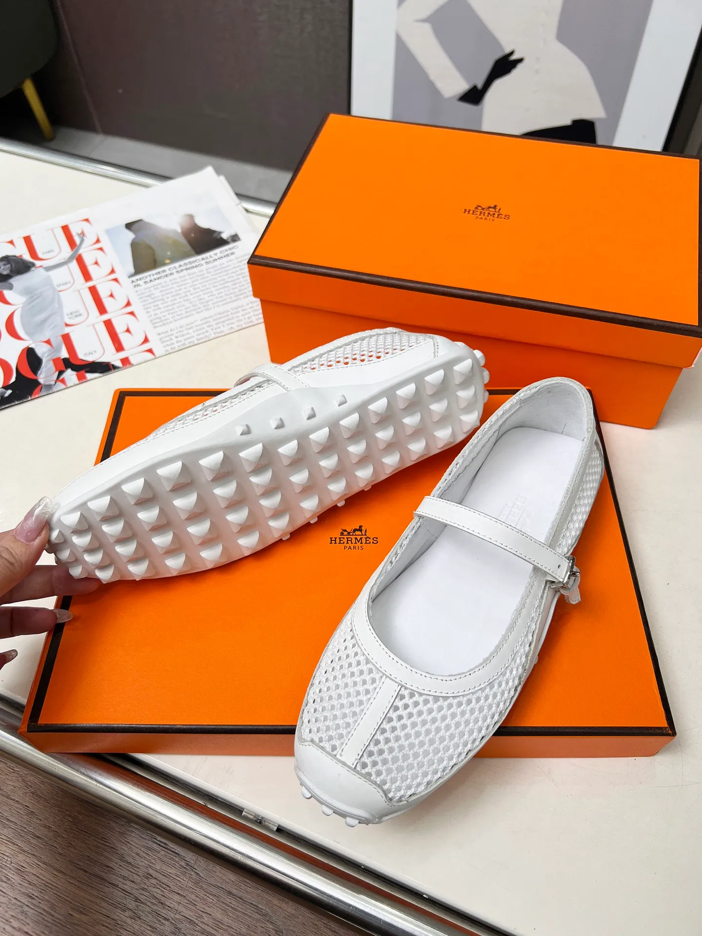 👟👟Ex-factory price 480👟👟Hermes New model! Original development, top layer cowhide! New crafting grid! In sheepskin, sheepskin padding! 35-41 yards